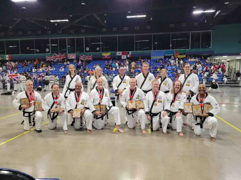 group of students posing after a martial arts event